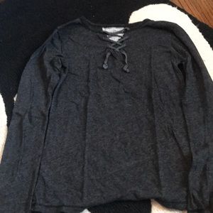 Grey T2love lace up long sleeve for tweens.